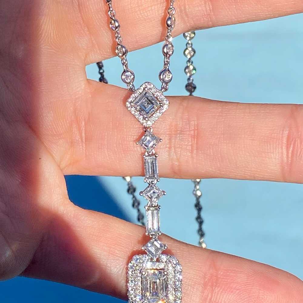 Odelia 5.57ct diamond lariat necklace - Picture 13 of 14